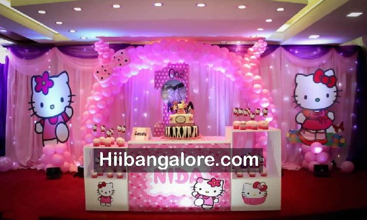 Hello kitty theme backdrop decoration bangalore