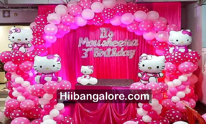 Hello kitty theme balloon decoration bangalore