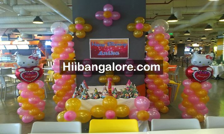 Simple hello kitty theme balloon decoration bangalore