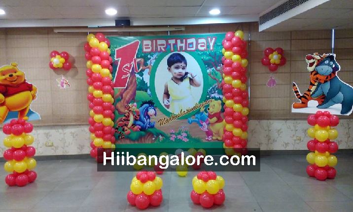 Winnie the pooh birthday party decoration in Bangalore
