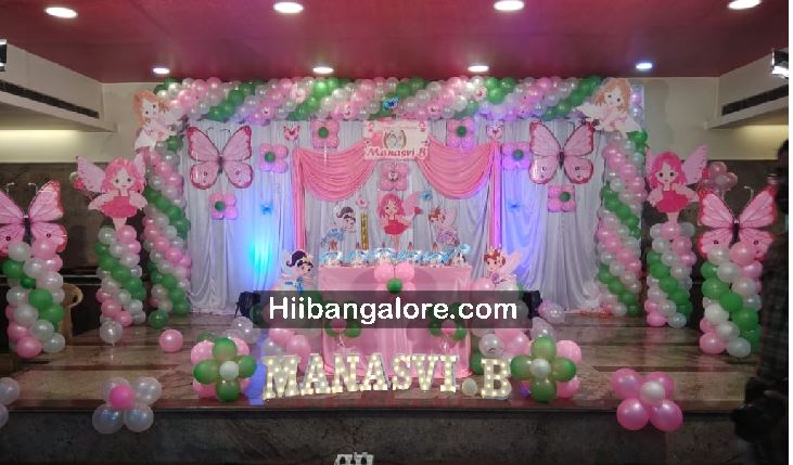 Elegant Baby fairy theme birthday party balloon decorators Bangalore