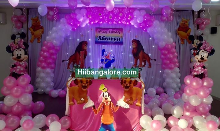 Disney combo girl baby balloon decoration Bangalore