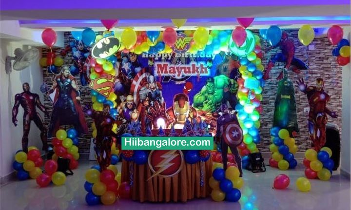 2d Avengers theme birthday party decorators Bangalore