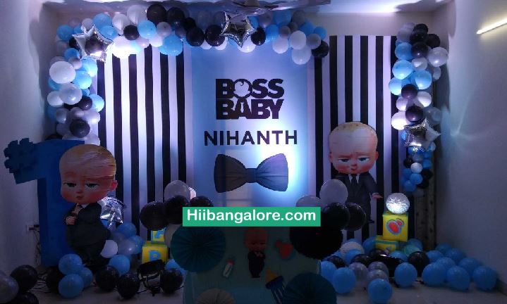 2d Boss baby theme birthday party decorators Bangalore