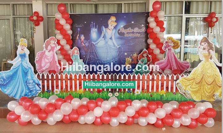 2d Disney princess theme birthday party decorators Bangalore