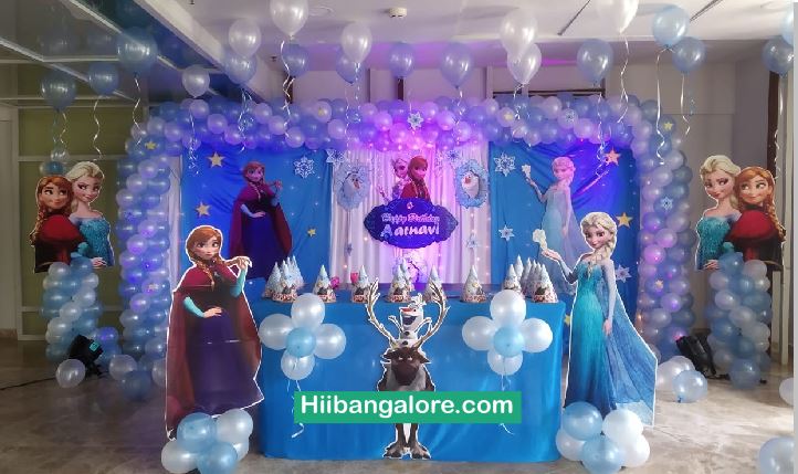 2d Frozen theme birthday party decorators Bangalore