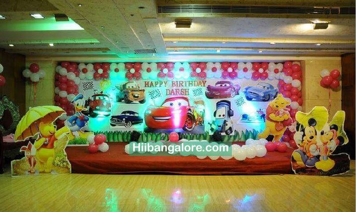 2d Mcqueen cars theme birthday party decorators Bangalore