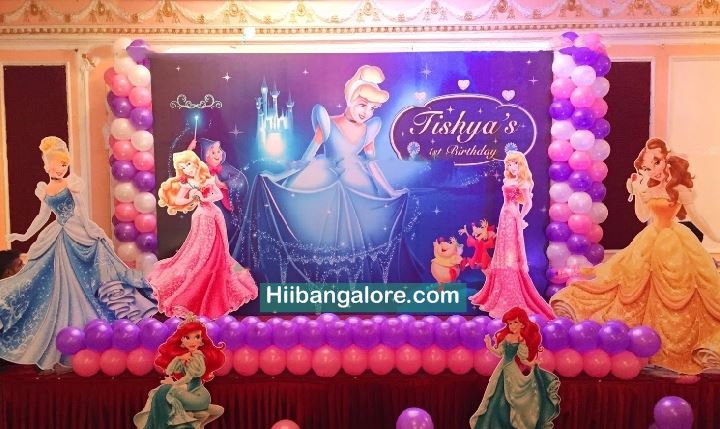 2d Princess theme birthday party decorators Bangalore