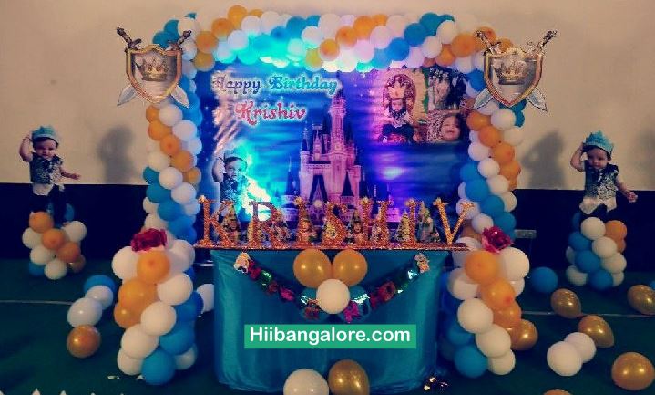 2d elegant prince theme birthday party decorators Bangalore
