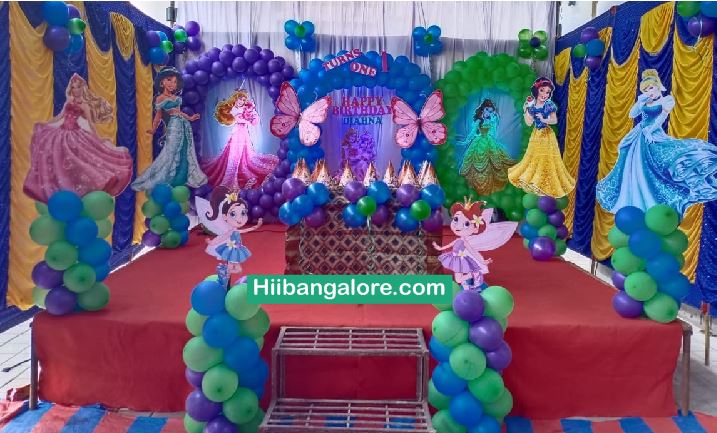 2d princess theme birthday party decorators in Bangalore