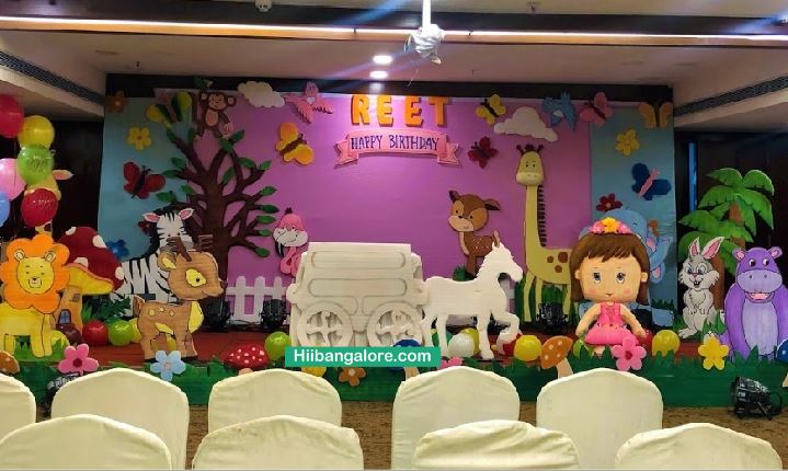 3D Baby jungle theme birthday party decorators Bangalore