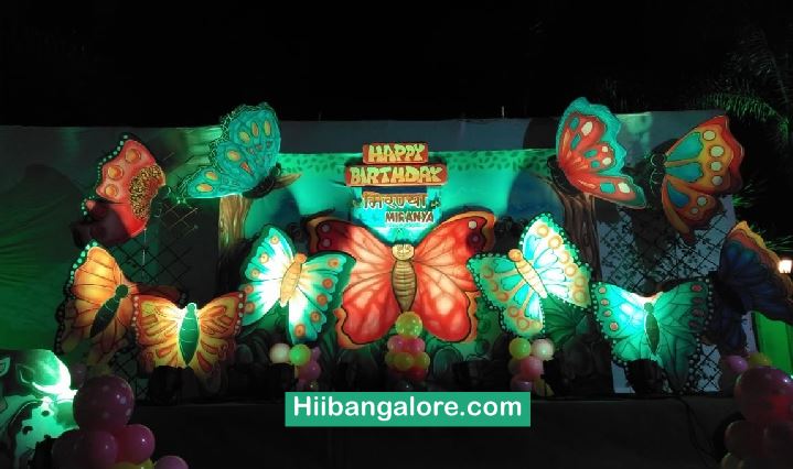 3D Butterfly theme birthday party decorators Bangalore