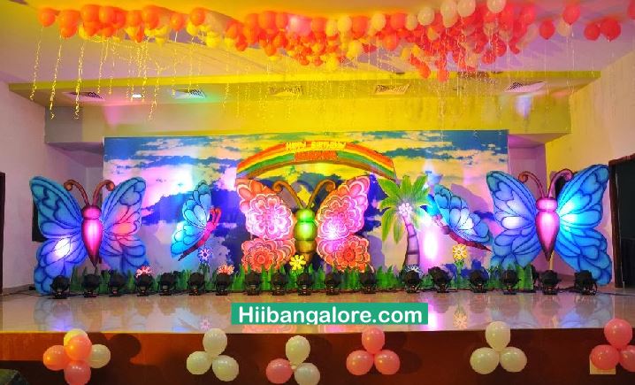 3D Butterfly themed birthday party decorators Bangalore