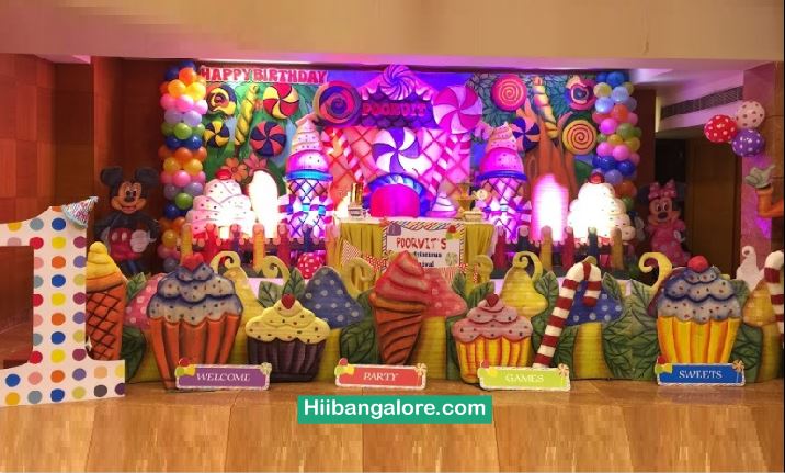 3D Candy land theme birthday party decorators Bangalore
