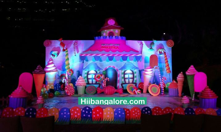 3D Candy land themed birthday party decorators Bangalore