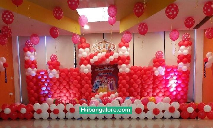 3D Disney princess castle theme birthday party decorators Bangalore