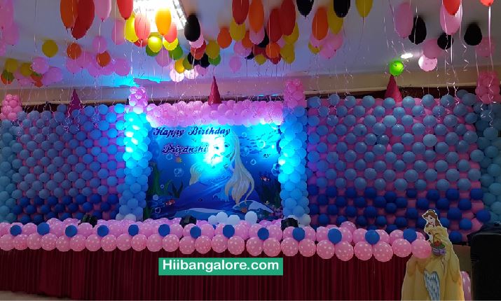 3D Mermaid theme birthday party decorators Bangalore