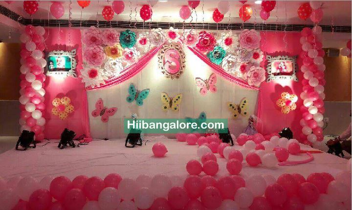 Butterfly theme premium birthday party balloon decorators Bangalore