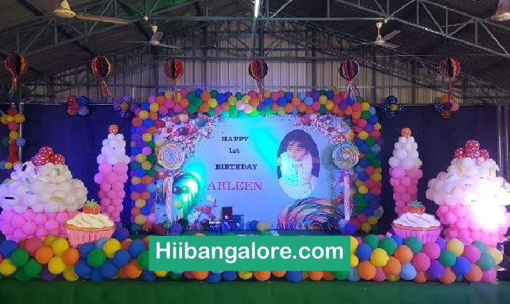 Candy land theme premium birthday party balloon decorators Bangalore