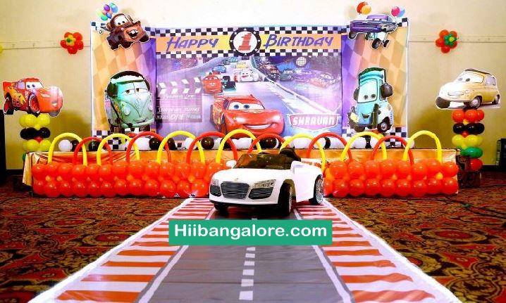 Cars theme premium birthday party balloon decorators Bangalore