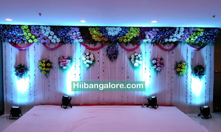 Elegant naming ceremony flower decoration Bangalore