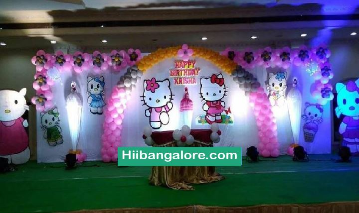 Hello kitty theme premium birthday party balloon decorators Bangalore