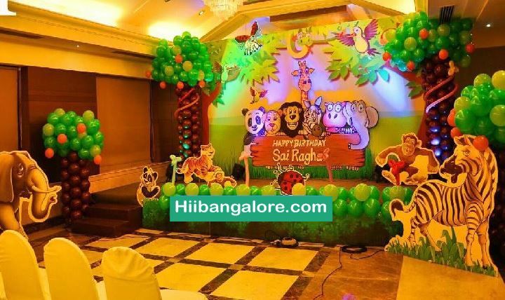 Jungle theme premium birthday party balloon decorators Bangalore