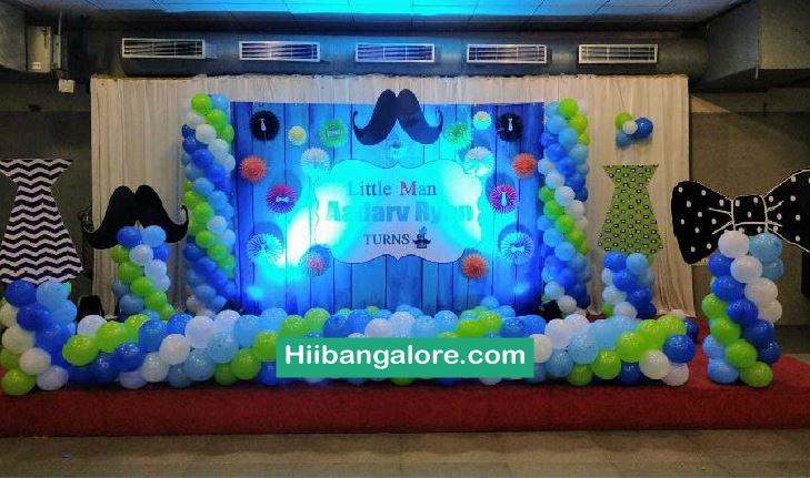 Little man theme premium birthday party balloon decorators Bangalore