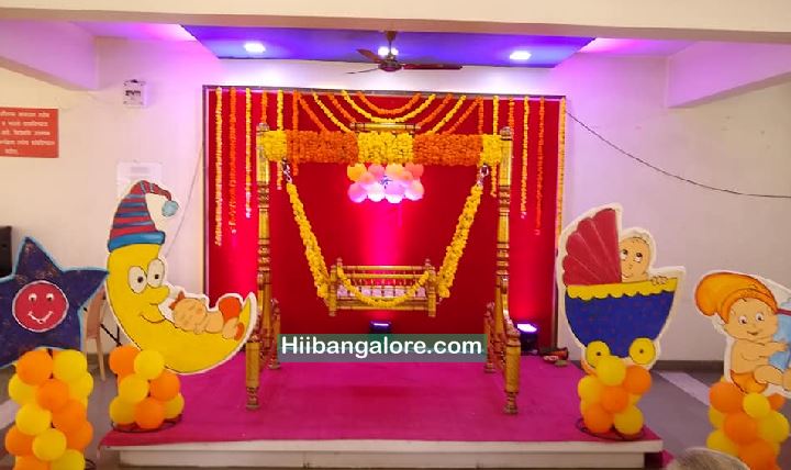 Marigold flower decoration for naming ceremony Bangalore