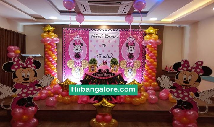 Minnie mouse theme premium birthday party balloon decorators Bangalore