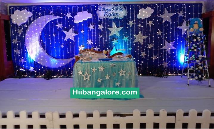 Moon and stars theme premium birthday party decorators Bangalore