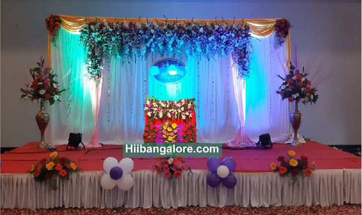 Naming ceremony decoration with white backdrop - Best Birthday Party  Organisers, Balloon decorators, Birthday party Caterers in Bangalore
