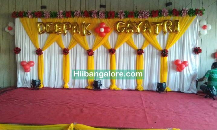 Naming ceremony flower and balloons mixed decoration Bangalore