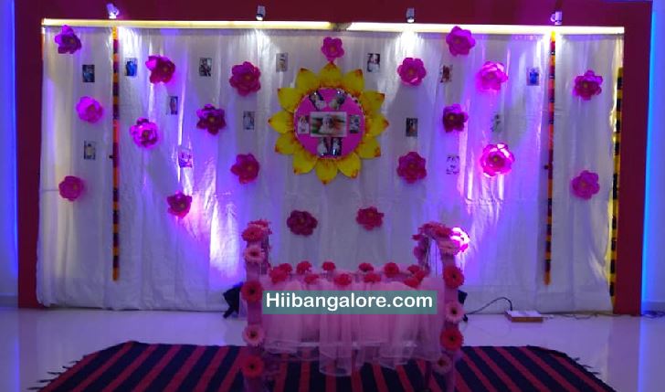 Naming ceremony flower crafts decoration Bangalore