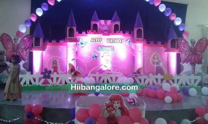 Princess castle theme premium birthday party balloon decorators Bangalore