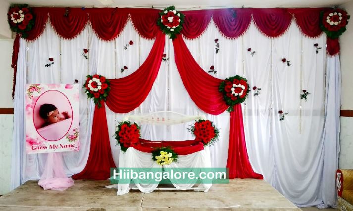 Rose flower decoration for naming ceremony Bangalore