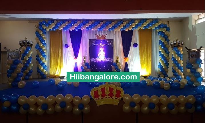 Royal prince theme premium birthday party balloon decorators Bangalore