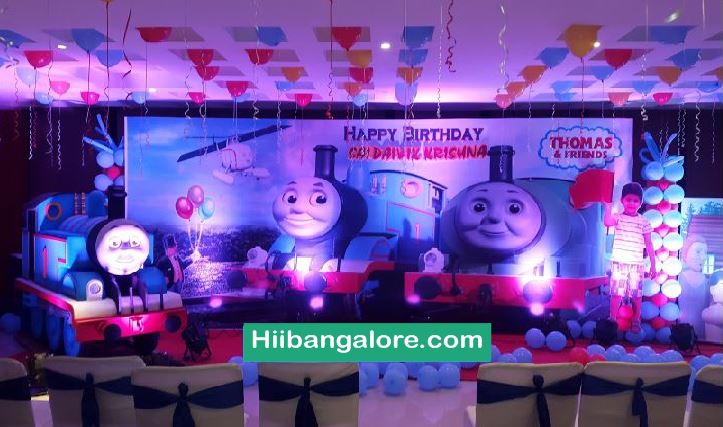 Thomas train theme premium birthday party balloon decorators Bangalore