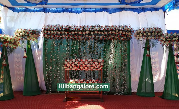 Traditional greenish naming ceremony decoration Bangalore