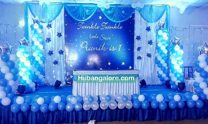 Twinkle stars theme premium birthday party balloon decorators Bangalore