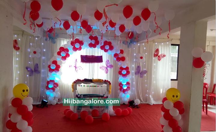 Naming ceremony balloon decoration in Bangalore
