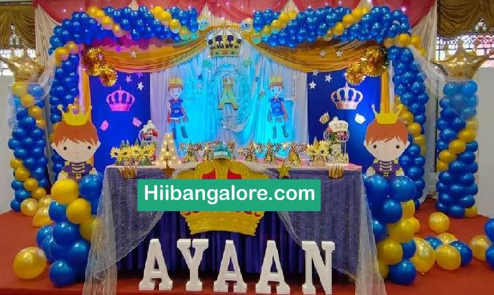 Prince theme birthday party premium balloon decorators Bangalore