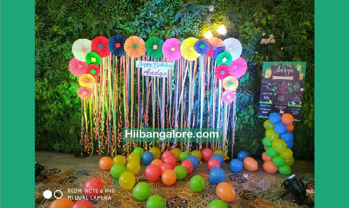 Colorful paper fans birthday party decorators Bangalore