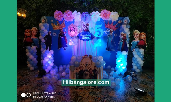 Frozen theme crafted birthday party decorators Bangalore