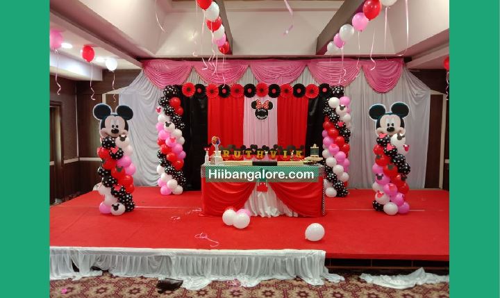 Minnie mouse theme craft works birthday party decorators Bangalore
