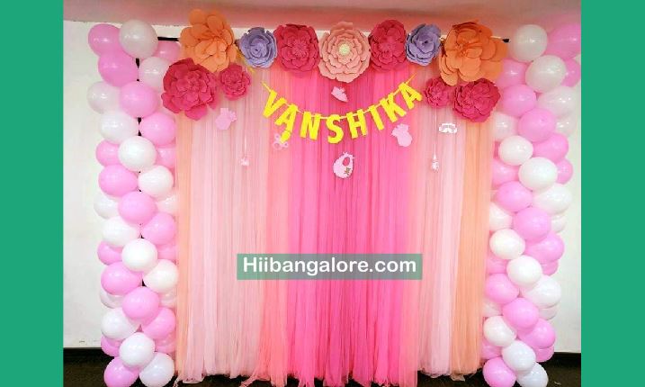 Pinkish crafted birthday party decorators Bangalore