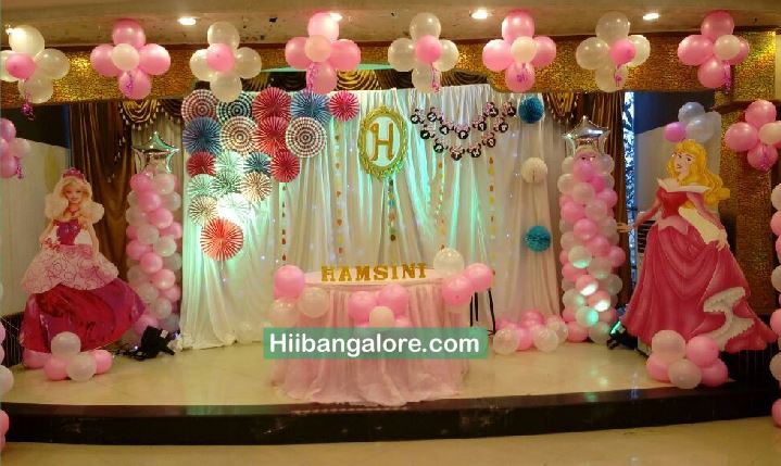 Princess theme crafts work birthday party decorators Bangalore
