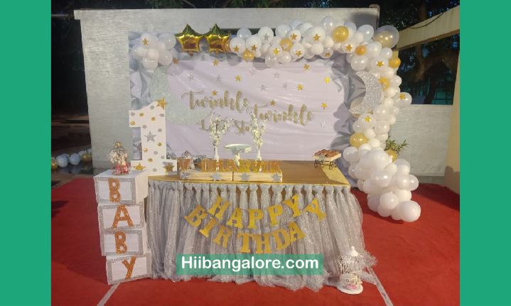 Twinkle stars theme crafted birthday decorators Bangalore