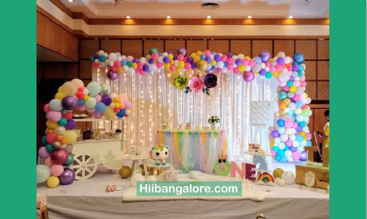 Unicorn theme craft works birthday party decorators Bangalore