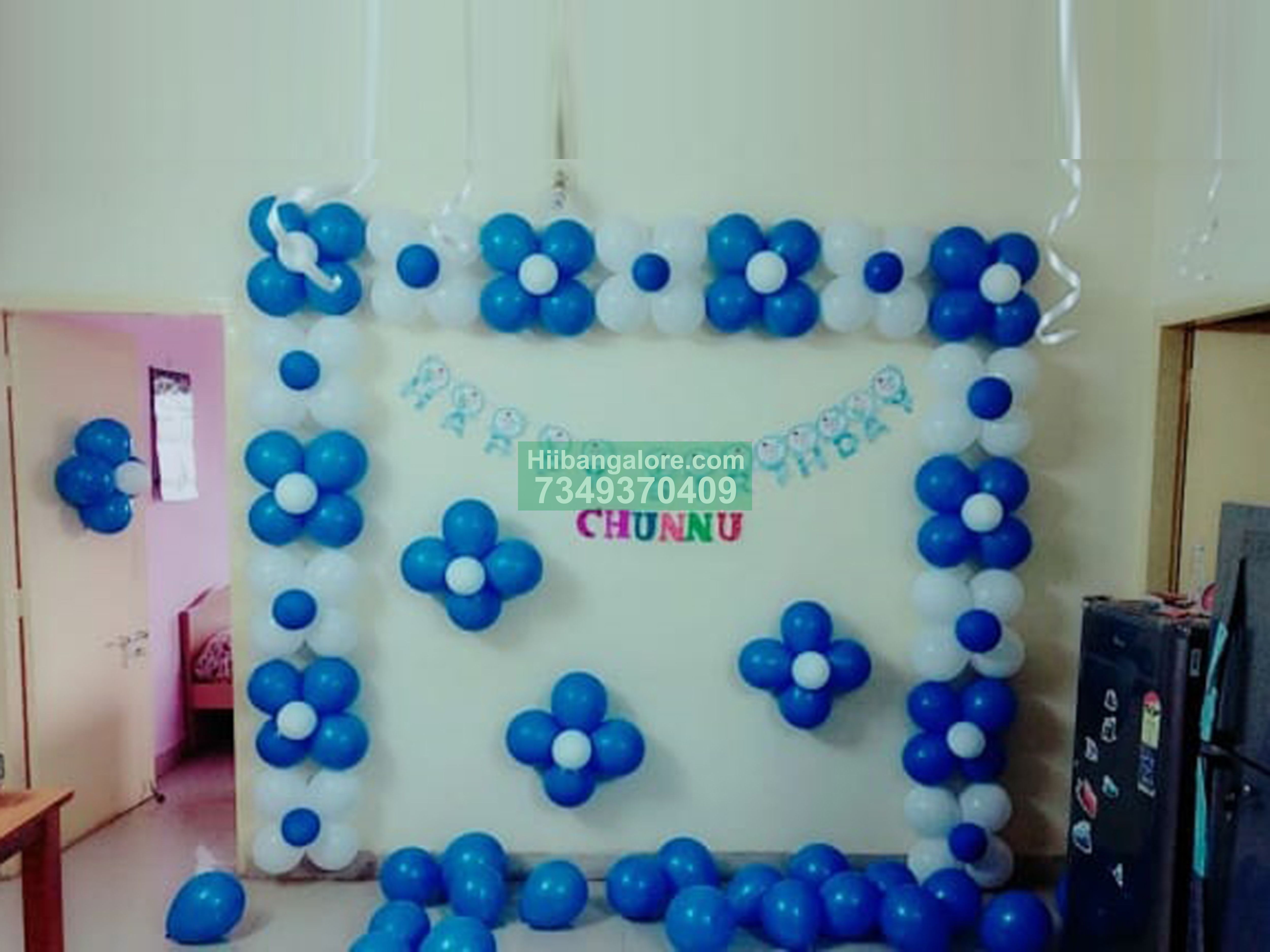 Boy baby simple birthday decoration at home - Catering services ...